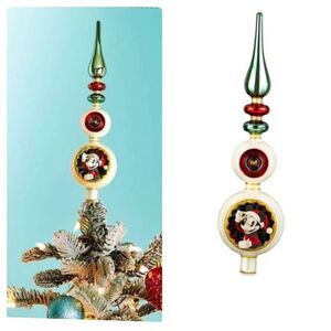 Disney Mickey and Minnie Mouse Holiday Tree Topper NWT